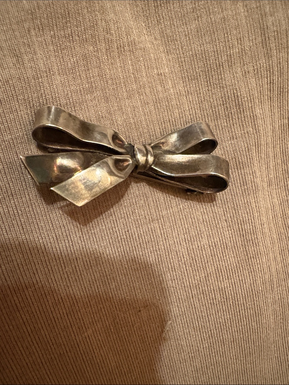 1930’s40’s Estate Bow Brooch Pin;Sterling Silver